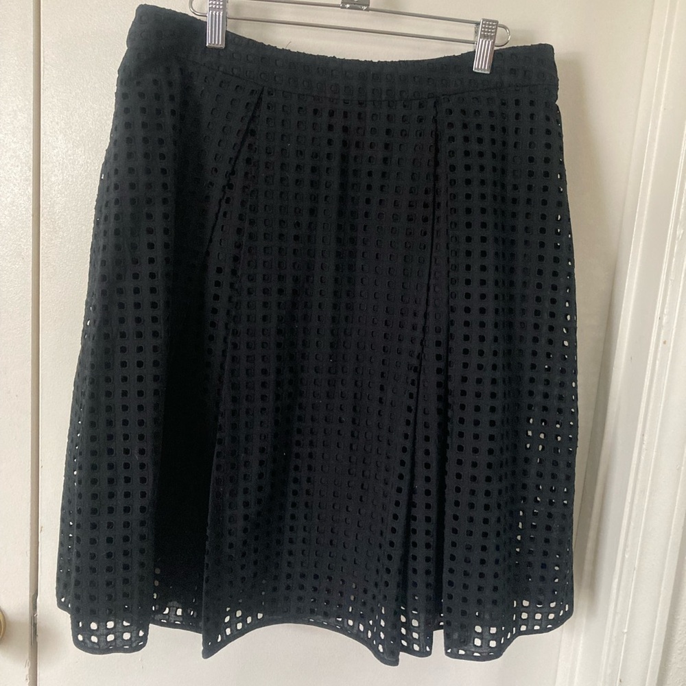 NWT Vincent Camuto Elegant Black Eyelet Skirt